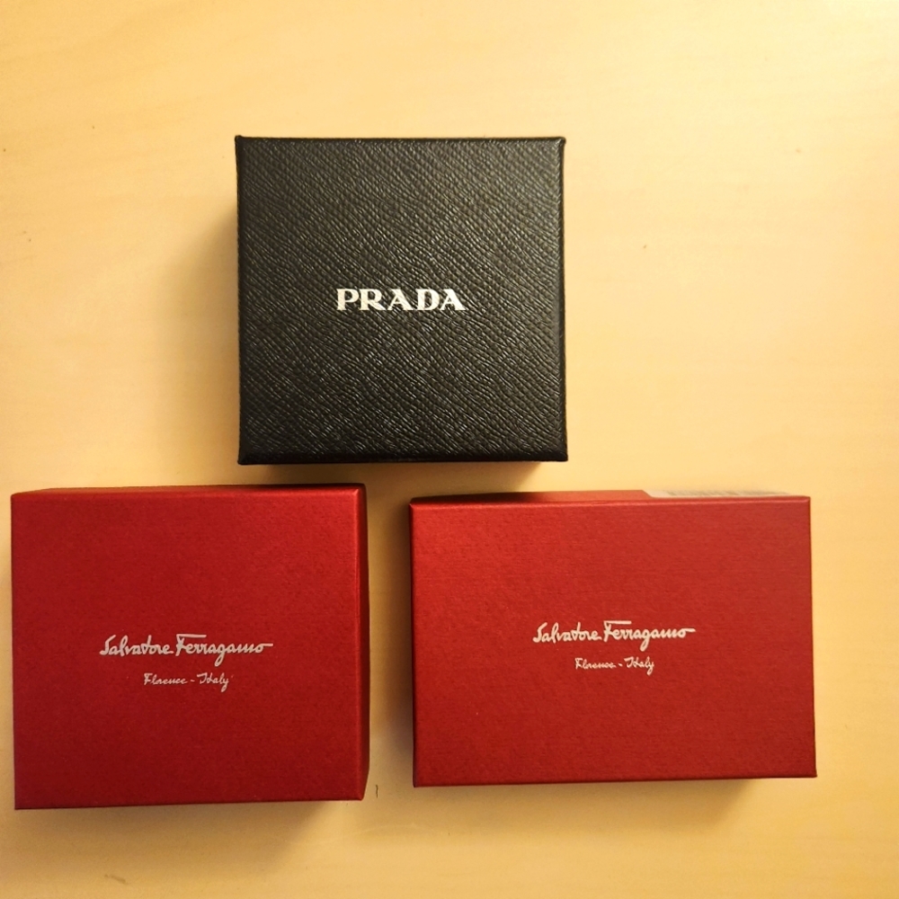 Three empty boxes